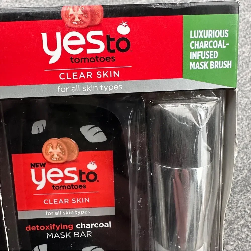 NEW Detoxifying Charcoal Mask (2-oz Bar) & Charcoal Brush by Yes to Tomatoes